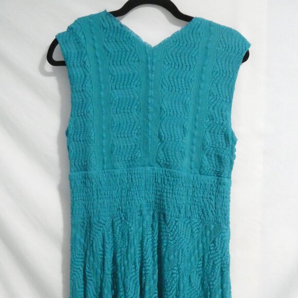 RABBIT RABBIT RABBIT DESIGNS | size 12 | Lined Short Sleeve Turquoise Dress - Picture 13 of 16